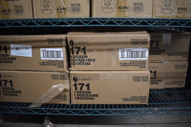 10 Boxes of 12 BRAND NEW Libbey 171 Blue Flare Cooler Beverage Glasses. 3.5x3.5x6. 10 Times Your Bid! - Image 5 of 5
