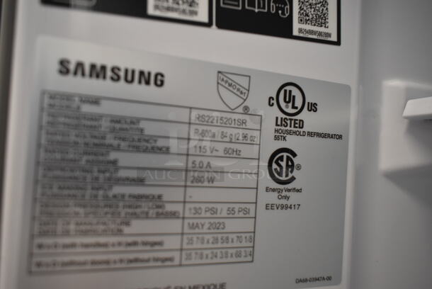 Samsung RS22T5201SR Stainless Steel Cooler Freezer Combo. 115 Volts, 1 Phase. Tested and Powers On But Does Not Get Cold
 - Image 5 of 6