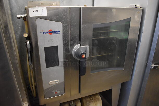 2012 Cleveland OGB-6.10 Stainless Steel Commercial Natural Gas Powered Combi Convotherm Convection Oven w/ View Through Door and Metal Oven Racks on Stand w/ Commercial Casters. 38x32x60 - Image 2 of 7