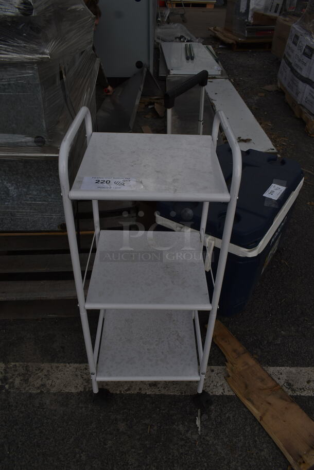 White Metal 3 Tier Cart on Casters.