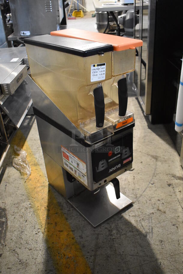 2011 Bunn MHG Stainless Steel Commercial Countertop 2 Hopper Coffee Bean Grinder w/ Metal Brew Basket. 120 Volts, 1 Phase. Tested and Does Not Power On - Image 2 of 6