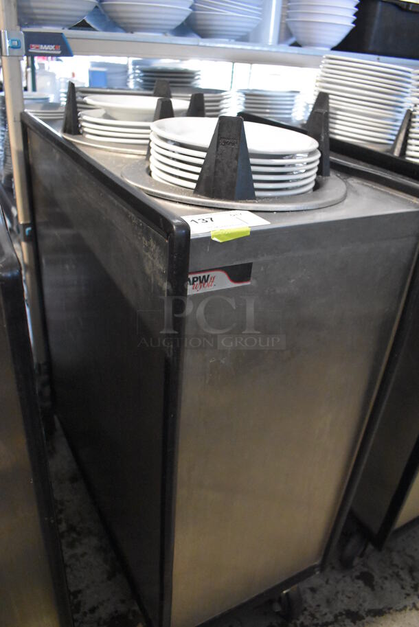 APW Wyott ML2-9-5P Stainless Steel Commercial 2 Well Plate Dispenser w/ 9" Plates on Commercial Casters. 15.5x30.5x45 - Image 3 of 6