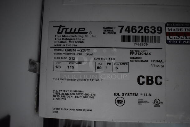 2012 True G4SM-23PT Metal Commercial Single Door Reach In Cooler Merchandiser w/ Poly Coated Racks. 115 Volts, 1 Phase. Tested and Working! - Image 6 of 6