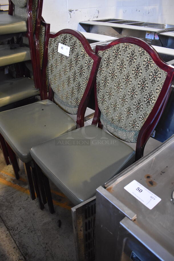 4 Brown Metal Dining Chairs w/ Green Cushion. Stock Picture - Cosmetic  Condition May Vary. 16x19x37. 4 Times Your Bid! - Image 3 of 4