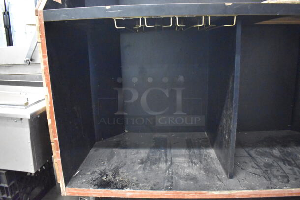 Wood Pattern Portable Bar on Commercial Casters. 61x29x48 - Image 4 of 10