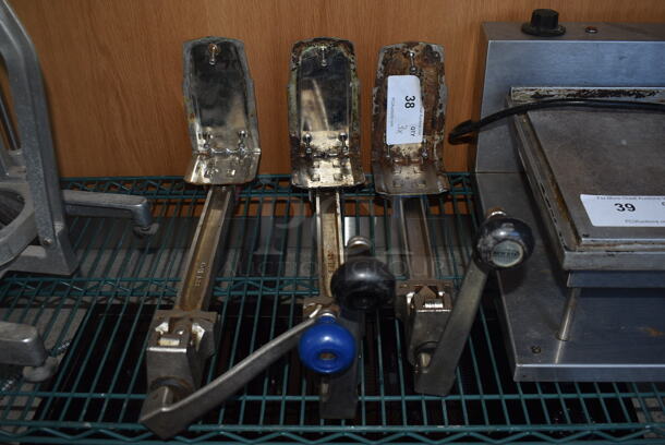 3 Metal Commercial Can Openers w/ Mounts. Includes 4x8x18. 3 Times Your Bid!