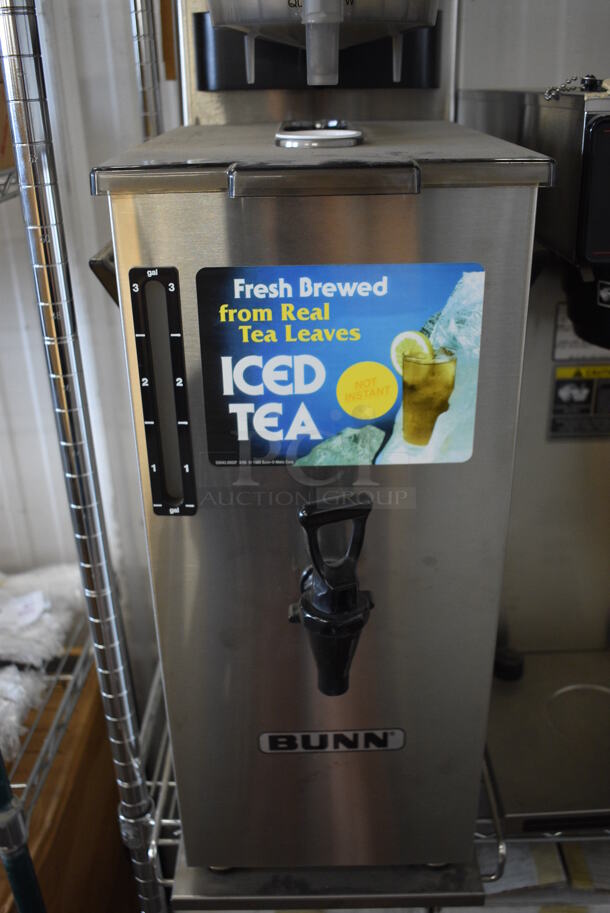 BRAND NEW! Bunn Model TB3Q/TD4T Stainless Steel Commercial Countertop Iced Tea Machine w/ Beverage Holder Dispenser and Poly Brew Basket. 120 Volts, 1 Phase. 12x24x34 - Image 6 of 6