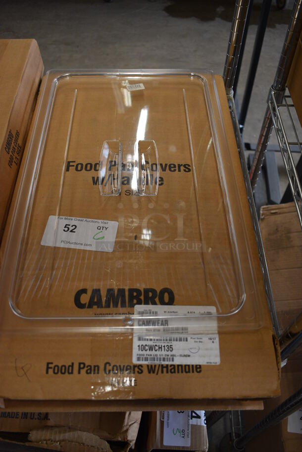 ALL ONE MONEY! Lot of 6 BRAND NEW IN BOX! Cambro Clear Poly Full Size Drop In Bin Lids
