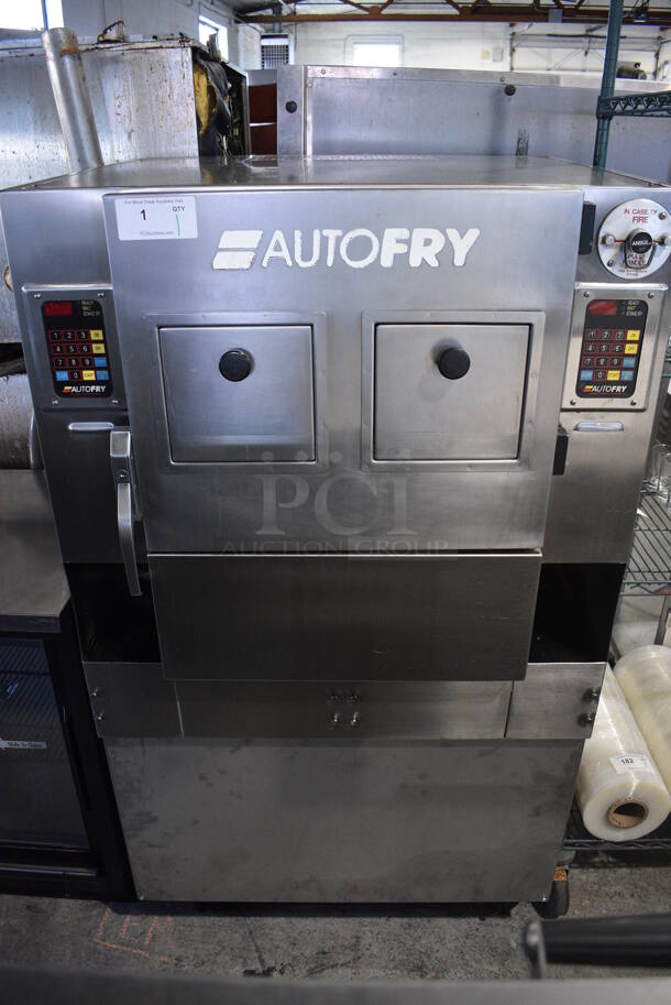 Autofry Model MTI-40E Stainless Steel Commercial Floor Style Electric Powered Ventless Fryer. 240 Volts, 1 Phase. 36x32x64