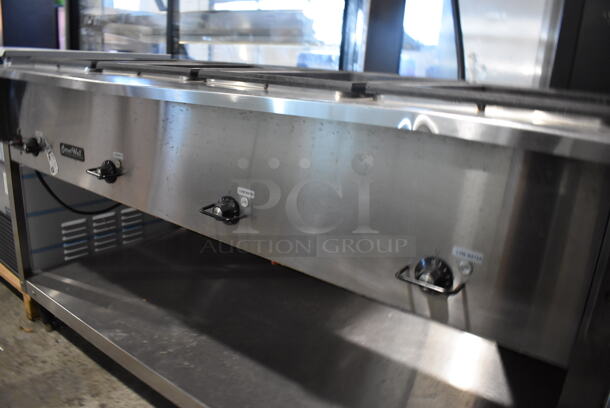 Vollrath 38218 Stainless Steel Commercial Electric Powered 4 Bay Steam Table w/ Under Shelf. 208-240 Volts, 1 Phase. 60.5x29.5x35 - Image 4 of 5