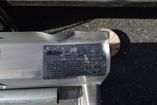 BRAND NEW SCRATCH AND DENT! Eagle 414-16-3-18 Three 16" Bowl Stainless Steel Commercial Compartment Sink with Two 18" Drainboards - Image 6 of 6