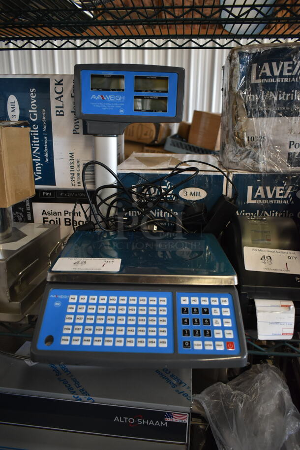 BRAND NEW SCRATCH AND DENT! AvaWeigh 334PCS60T Stainless Steel 60 lb. Digital Price Computing Scale with Tower. Tested and Working! - Image 2 of 7