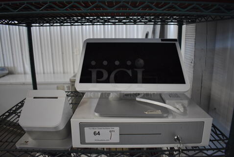 Clover Model S503 14" POS Monitor, Clover Model P501 Printer and Metal Cash Drawer