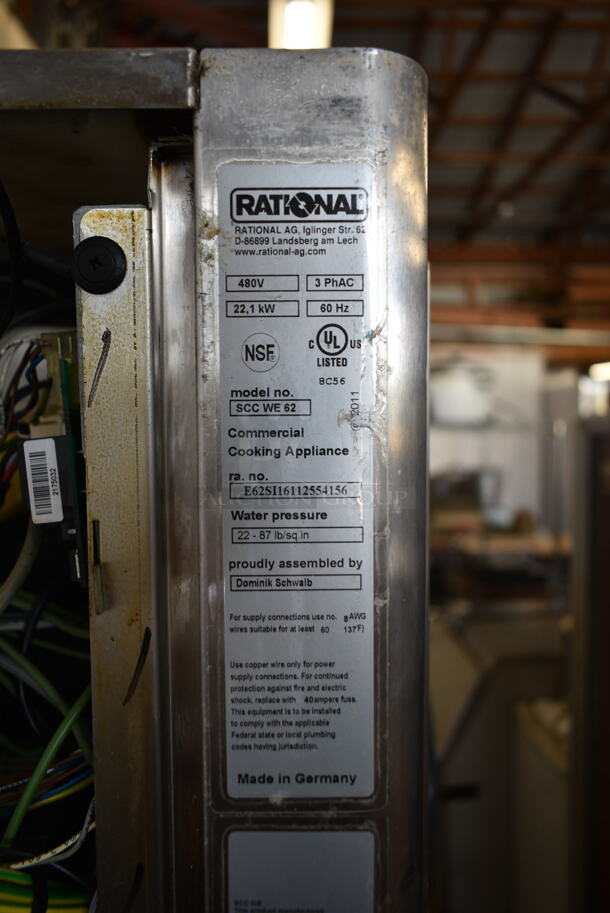 2 2016 Rational Stainless Steel Commercial Combitherm Self Cooking Center Convection Ovens on Commercial Casters. Top Model: SCC WE 62. Bottom Model: SCC WE 102. 480 Volts, 3 Phase. 2 Times Your Bid! - Image 4 of 8