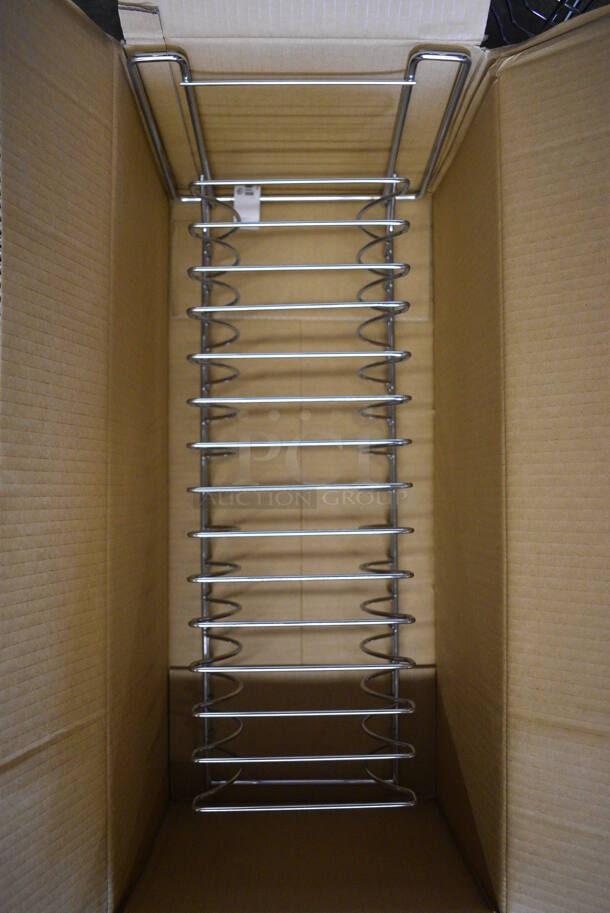 2 BRAND NEW IN BOX! Metal Countertop Pizza Pan Racks. 12x12x28. 2 Times Your Bid! - Image 1 of 3