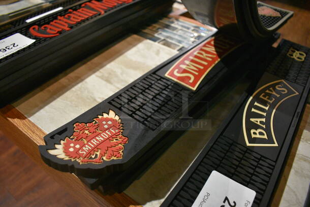 7 Various Smirnoff Black Bar Mats. 21x3.5x0.5. 7 Times Your Bid! (bar) - Image 3 of 3