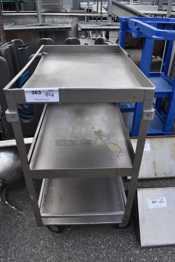 Metal Commercial 3 Tier Cart on Commercial Casters.  - Image 1 of 3
