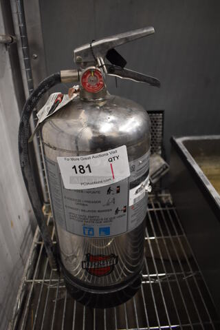 Buckeye Wet Chemical Fire Extinguisher. 8x8x20 Buyer Must Pick Up - We Will Not Ship This Item.