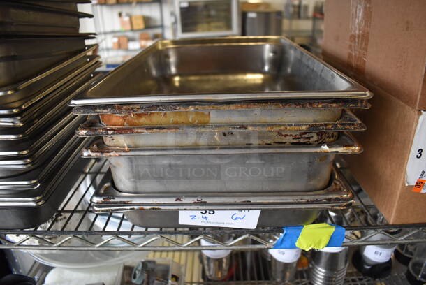 6 Stainless Steel Full Size Drop In Bins. 1/1x2, 1/1x4. 6 Times Your Bid! - Image 1 of 3