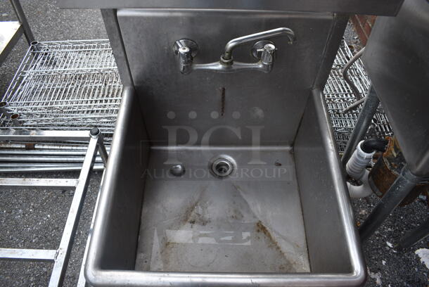 Stainless Steel Commercial Single Bay Sink w/ Double Over Shelf. 25x25x51 - Image 4 of 4