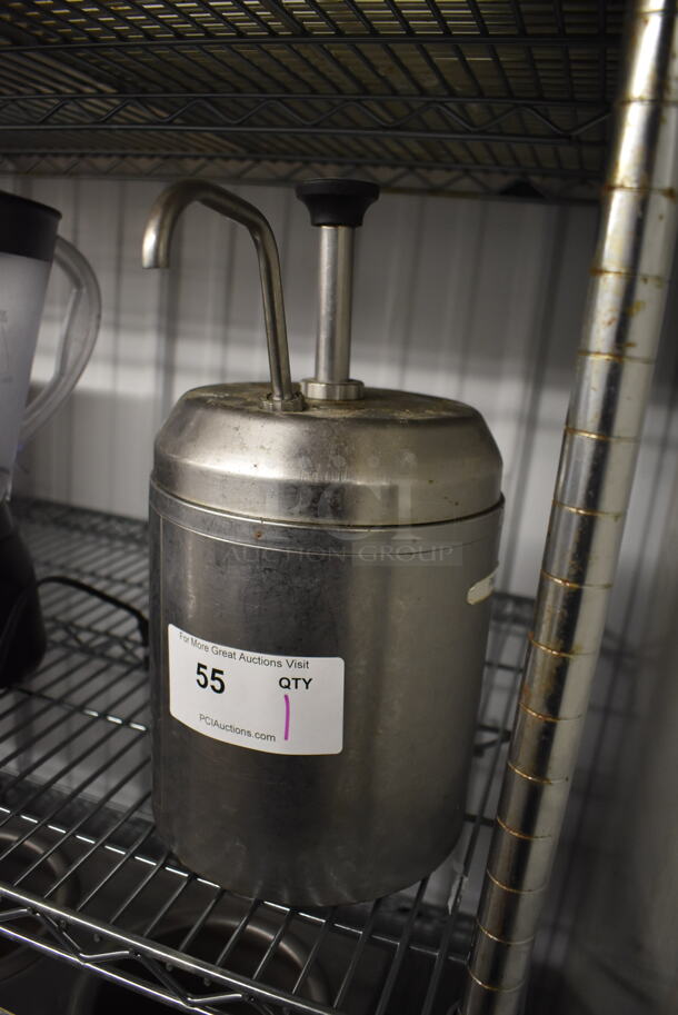 Metal Bin w/ Pump Lid. 8x12x15 - Image 2 of 3