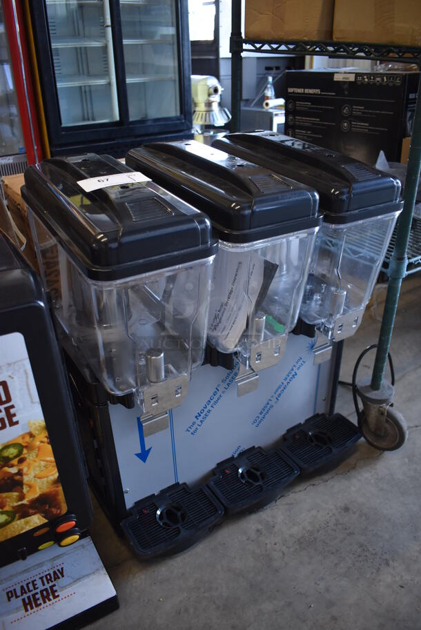 BRAND NEW SCRATCH AND DENT! Avantco COLDREAM 3M Stainless Steel Commercial Countertop 3 Hopper Refrigerated Beverage Machine. 120 Volts, 1 Phase. 23x16x27. Tested and Working! - Image 4 of 7