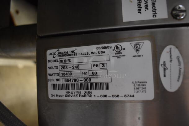 Alto Shaam Model 10.10 ES Stainless Steel Commercial Electric Powered Combitherm Convection Oven w/ View Through Door on Stand. 208-240 Volts, 3 Phase. 42x32x68 - Image 4 of 7