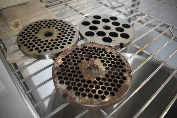 3 Metal Meat Grinder Plates. 4x4x0.5. 3 Times Your Bid! - Image 2 of 4