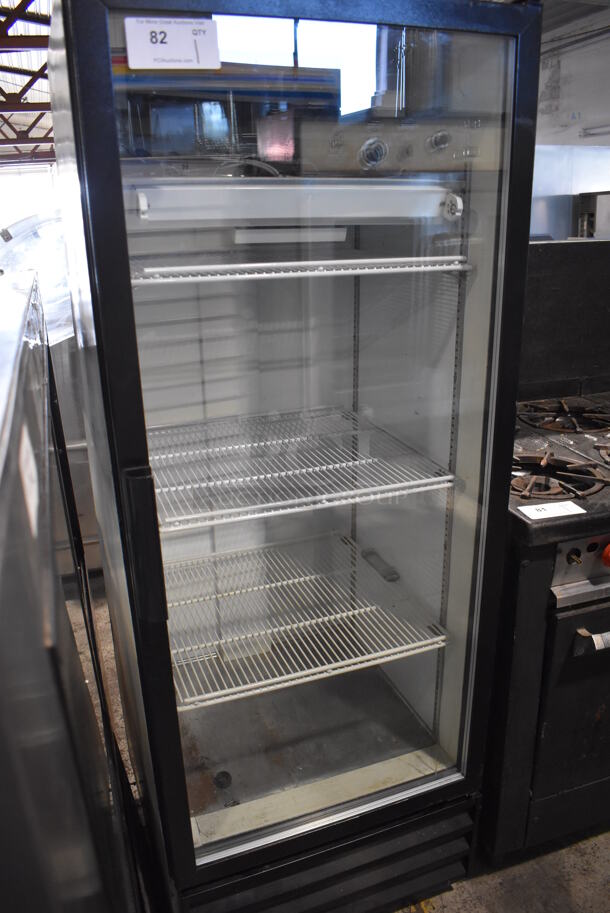 Beverage Air MT12 Metal Commercial Single Door Reach In Cooler Merchandiser w/ Poly Coated Racks. 115 Volts, 1 Phase. 24x26x64.5. Tested and Powers On But Does Not Get Cold - Image 1 of 5