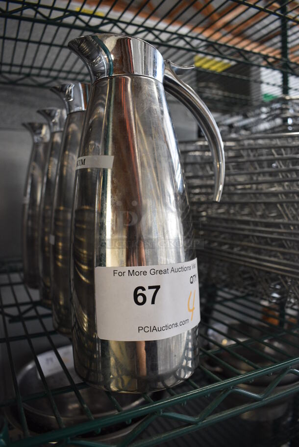 4 Metal Coffee Pitchers. 5x4x10. 4 Times Your Bid! - Image 4 of 4