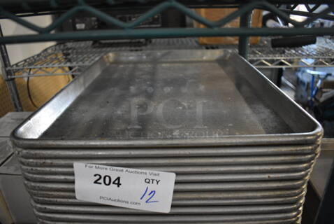 12 Metal Half Size Baking Pans. 13x18x1. 12 Times Your Bid!