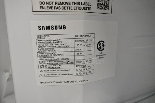 Samsung RZ11M7074SA Stainless Steel Convertible Upright Freezer 11.4 cu. ft. Stainless Look. 115 Volts, 1 Phase. Tested and Working! - Image 6 of 6