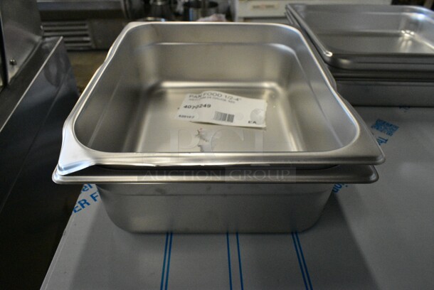 11 BRAND NEW SCRATCH AND DENT! Stainless Steel Drop In Bins Including 2 4070249 Choice 1/2 Size 4" Deep Anti-Jam Stainless Steel Steam Table / Hotel Pan - 24 Gauge, 3 4070122 Choice 2/3 Size 2 1/2" Deep Anti-Jam Stainless Steel Steam Table / Hotel Pan - 24 Gauge, 3 4070142 Choice 2/3 Size 4" Deep Anti-Jam Stainless Steel Steam Table / Hotel Pan - 24 Gauge, 4 4070049 Choice Full Size 4" Deep 24 Gauge Anti-Jam Stainless Steel Steam Table / Hotel Pan. 11 Times Your Bid!  - Image 3 of 12