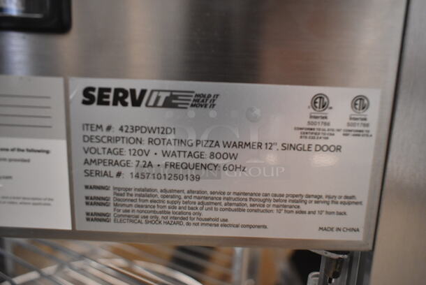 BRAND NEW SCRATCH AND DENT! ServIt 423PDW12D1 Stainless Steel Commercial Countertop 12" Full-Service Pizza Warmer with 4-Shelf Rotating Rack. 120 Volts, 1 Phase. Tested and Working! - Image 6 of 7