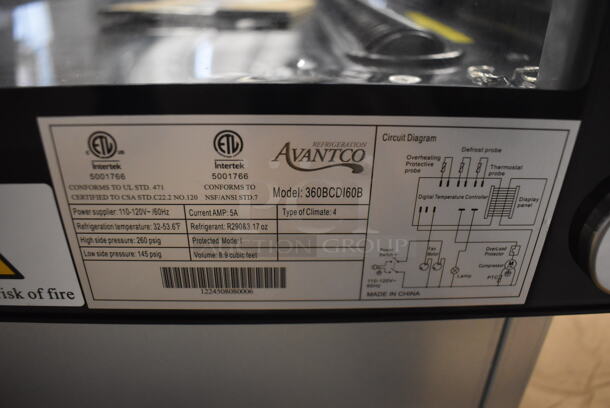 BRAND NEW! Avantco 360BCDI60B Metal Commercial Countertop Black Curved Refrigerated Drop-In Countertop Bakery Display Case Merchandiser. 110-120 Volts, 1 Phase. 60x24x26. Tested and Working! - Image 5 of 5