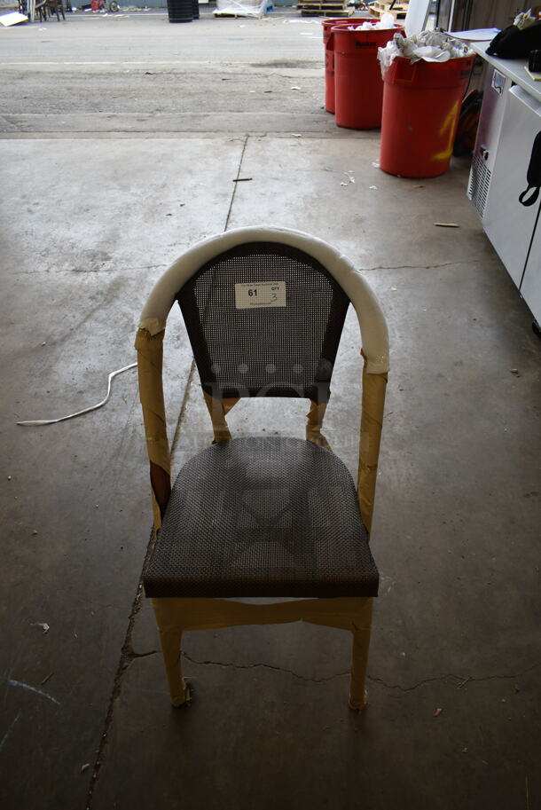 3 BRAND NEW SCRATCH AND DENT! Lancaster Table & Seating 427CSFRBSBRN French Bistro Brown Outdoor Side Chair. 3 Times Your Bid! - Image 6 of 7