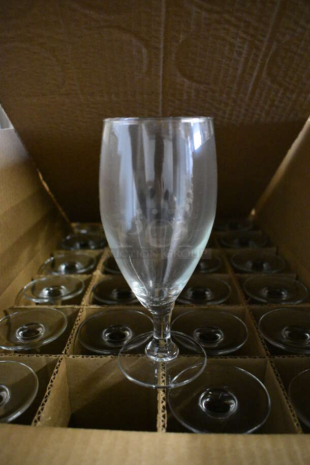 24 BRAND NEW IN BOX! Arcoroc Excalibur Iced Tea Beverage Glasses. 3x3x7.5. 24 Times Your Bid!