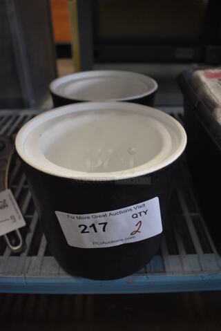 2 Black and White Poly Bins. 7.5x7.5x7. 2 Times Your Bid!