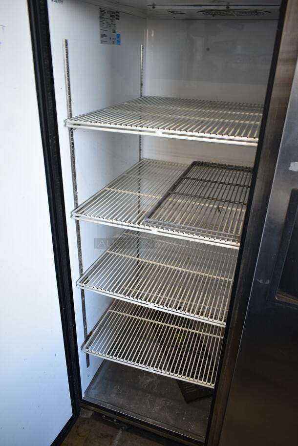 2014 True TG2R-2S ENERGY STAR Stainless Steel Commercial 2 Door Reach In Cooler w/ Poly Coated Racks on Commercial Casters. 115 Volts, 1 Phase. Tested and Working! - Image 5 of 8