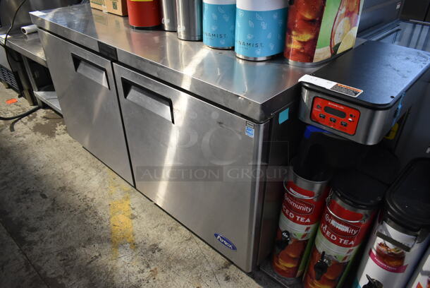 2020 Atosa MGF8403GR Stainless Steel Commercial 2 Door Undercounter Cooler on Commercial Casters. 115 Volts, 1 Phase. Tested and Working! - Image 2 of 8