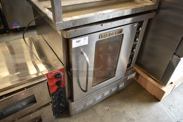 Blodgett Stainless Steel Commercial Natural Gas Powered Half Size Convection Oven w/ View Through Door, Metal Oven Racks, Thermostatic Controls and Equipment Stand on Commercial Casters. Missing 1 Caster. - Image 3 of 11