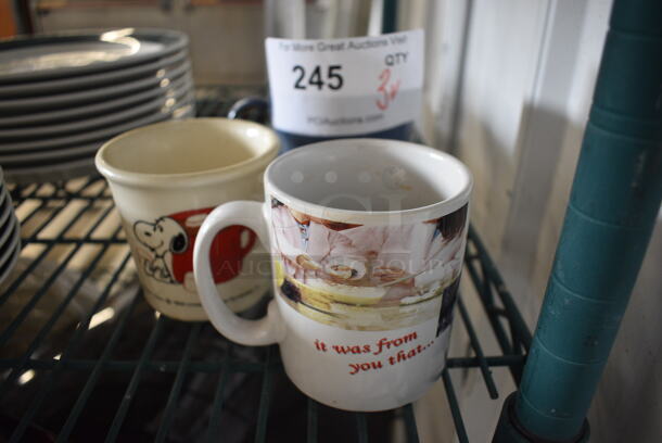 ALL ONE MONEY! Lot of 3 Various Mugs! Includes 4.5x3.5x3.5