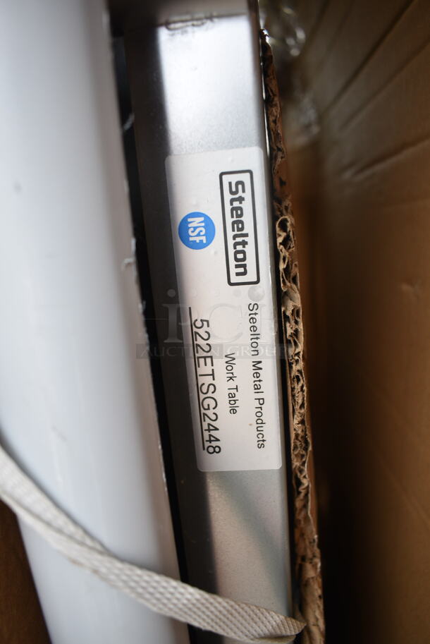 BRAND NEW SCRATCH AND DENT! Steelton 522ETSG2448 24" x 48" 18 Gauge 430 Stainless Steel Work Table with Undershelf. May Be Missing Pieces.  - Image 3 of 3