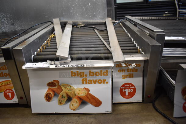 Star 45STBDE Stainless Steel Commercial Countertop Hot Dog Roller w/ Bun Drawer. 120 Volts, 1 Phase. 24x29x12.5. Tested and Working!