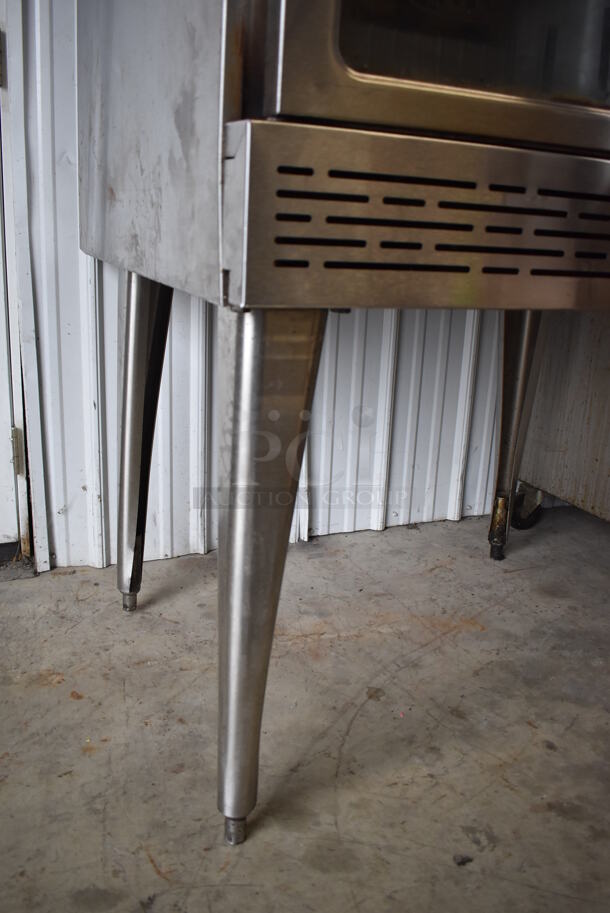 Imperial Stainless Steel Commercial Natural Gas Powered Full Size Convection Oven w/ View Through Door, Solid Door, Thermostatic Controls and Metal Oven Racks on Metal Legs. 38x40x61 - Image 8 of 8