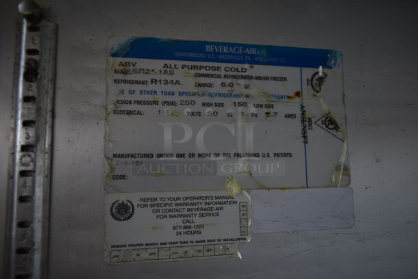 Beverage Air ER21-1AS Stainless Steel Commercial Single Door Reach In Cooler on Commercial Casters. 115 Volts, 1 Phase. Tested and Powers On But Does Not Get Cold - Image 6 of 6