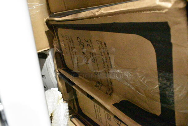 PALLET LOT of 32 BRAND NEW Boxes Including HP0008927200 Hobart 00-089272-00018 Stomper, 127CH12 Choice 12 oz. Clear RPET Tall Hinged Deli Container - 200/Case, 2 Box 346WSNSM Choice Medium Weight White Wrapped Plastic Spork, Straw, and Napkin Kit - 1000/Case, 43306HCUPC Choice 6-Cup High Dome Hinged OPS Plastic Cupcake / Muffin Container - 300/Case, 10" Corrugated Circles, 2 Box 500CC32THD Choice Heavy Duty 32 oz. Tall Heavy Weight Clear PET Plastic Cold Cup - 300/Case, 500TO993 Choice 9" x 9" x 3" Microwavable 1-Compartment Black / Clear Plastic Hinged Container - 100/Case, 433NHT001 Choice 1/6 Standard Size White Unprinted Standard-Duty Plastic T-Shirt Bag - 1000/Case, 500CFT Lavex White C-Fold Standard Weight Towel - 2400/Case, 500CC24 Choice Clear PET Customizable Plastic Cold Cup - 24 oz. - 600/Case, 130WBKFORKH Choice Black Heavy Weight Wrapped Plastic Fork - 1000/Case, 612FS4255HD Choice Half Size Heavy-Duty Foil Steam Table Pan Medium 2 3/16" Depth - 100/Case. 32 Times Your Bid!  - Image 9 of 12