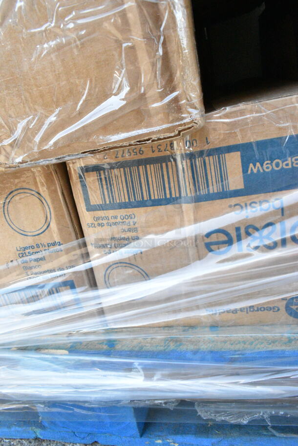 31 BRAND NEW Boxes Including 760IC08W Frozen Yogurt Cups Choice 8oz, 394325M Noble NexGen Powder-Free Disposable Blue Hybrid 3 Mil Thick Gloves M, 966UPWIDEB-500 OneUp by Choice White 2-Ply Wide Interfold 6 1/2" x 8 1/2" Dispenser Napkin - 6000/Case, 795PTOKFT3 Choice Kraft Microwavable Folded Paper #3 Take-Out Container 7 3/4" x 5 1/2" x 2 1/2", 150LFFBAG Carnival King 5" x 1" x 4" Large Kraft French Fry Bag - 2000/Case, 347TCL12 Choice 12 oz. Clear Disposable Plastic Tumbler - 500/Case, 128HD16COMBO Choice Heavy Duty 16 oz. Microwavable Translucent Plastic Deli Container and Lid Combo Pack - 240/Case, 127CH16F Choice 16 oz. Clear RPET Tall Hinged Deli Container - 200/Case, 2 Box 395RP07 EcoChoice Compostable Sugarcane / Bagasse 7" Plate - 1000/Case, 127CH08 Choice 8 oz. Clear RPET Tall Hinged Deli Container - 200/Case, 500CFT Lavex White C-Fold Standard Weight Towel - 2400/Case, 395TO881 EcoChoice 8" x 8" x 3" Compostable Sugarcane / Bagasse 1 Compartment Take-Out Box - 200/Case, 160TCPR83WH Choice 83" Round White Seamless 100% Spun Polyester Hemmed Cloth Table Cover, 347TCL12 Choice 12 oz. Clear Disposable Plastic Tumbler - 500/Case, Stolzle 3770002T Revolution 13 oz. White Wine Glass - 6/Pack, 182PB1824 Choice 18" x 24" Plastic Produce Bag on a Roll - 4/Case, 3 Box Fineline 3311-BK Platter Pleasers 9 1/4" Black Heavy-Duty Disposable Plastic Scalloped Serving Tongs - 24/Case. 31 Times Your Bid!  - Image 8 of 12