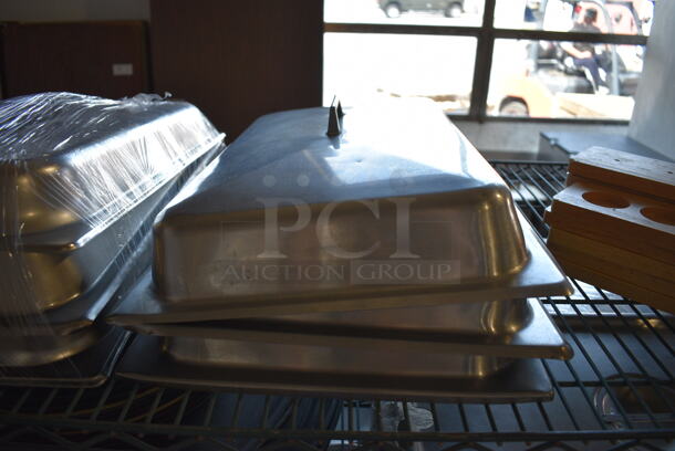 12 Stainless Steel Full Size Dome Lids. 13x21x4. 12 Times Your Bid!