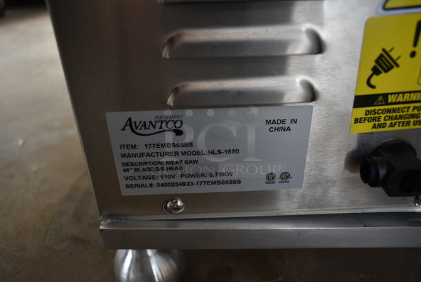 BRAND NEW SCRATCH AND DENT! Avantco HLS-1650 EMBS65SS 65" Blade Stainless Steel Countertop Vertical Band Meat Saw. 110 Volts, 1 Phase. Tested and Working! - Image 7 of 7